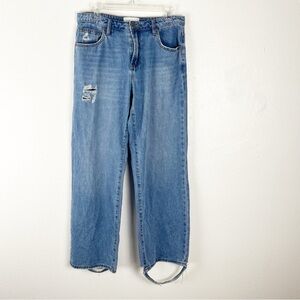 ONE TEASPOON Jackson Intentionally Ripped Destroyed Hem High Rise Jeans, Size 28